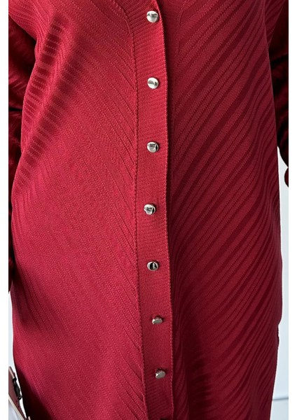 Desenli Ön Düğmeli Tesettür Triko Hırka (M-L-Xl Uyumludur) P-00018882 fırsatları