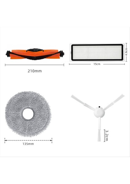 Xiaomi Mijia Robot Vakum Temizleyici X20+/X20 Için Aksesuarlar Plus Ana Fırça Yan Fırça Paspas Filtresi (Yurt Dışından) fiyatları