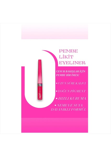 Likit Eyeliner Pembe Renkli İnce Uçlu 3.5 gr Suya Dayanıklı ve Uzun Süre Kalıcı fiyatları