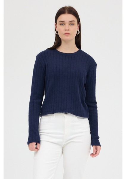 Laci Bisiklet Yaka Uzun Kol Kadın Kazak 2412