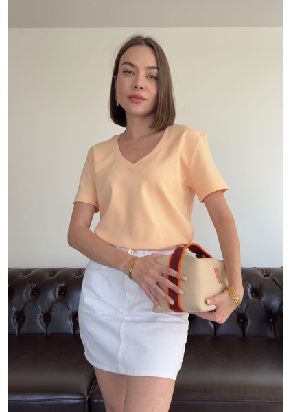 V Yaka Premium Tshirt- Somon