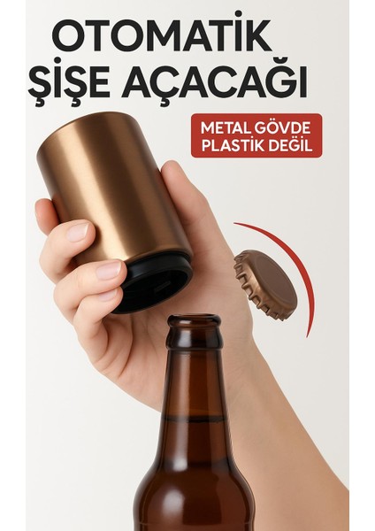 Mekanik Manyetik Meşrubat Kapak Açacağı Bas Çek Mıknatıslı Şişe Metal Kapak Açacak