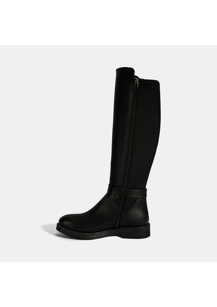 Kadın Siyah Metal Aksesuarlı Stretch Çizme modelleri