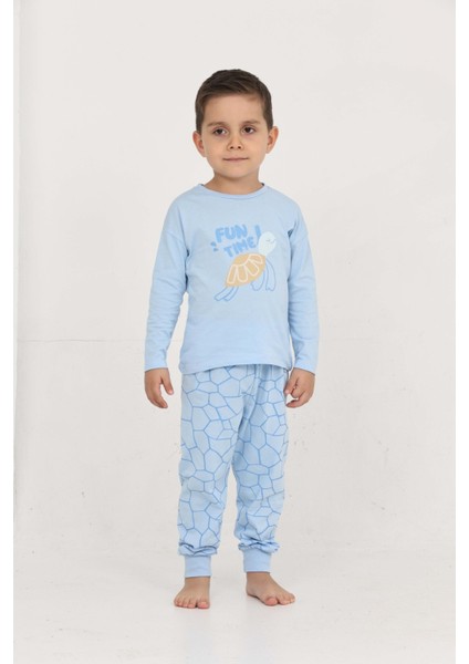 Erkek Çocuk Kaplumbağa Baskılı Pijama Takım fırsatları