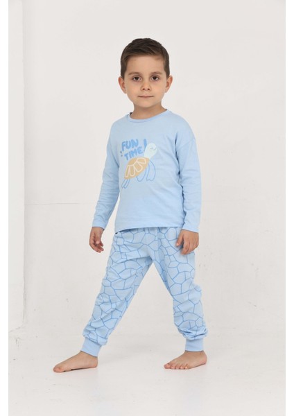 Erkek Çocuk Kaplumbağa Baskılı Pijama Takım indirimleri