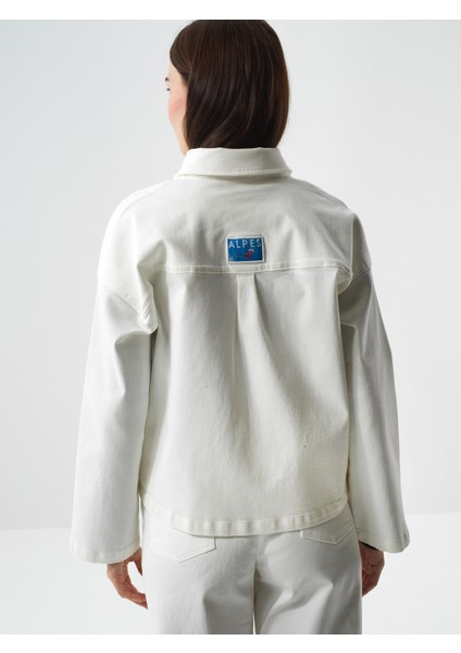 Ekru Pamuk Dokulu Oversize Ceket fırsatları