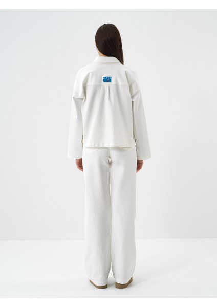 Ekru Pamuk Dokulu Oversize Ceket indirimleri