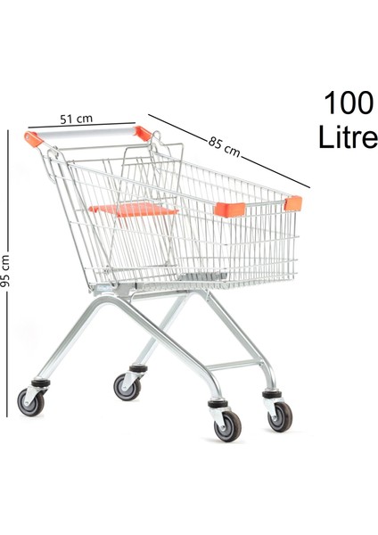 Atmaca Metal Market Alışveriş Arabası 100 Litre