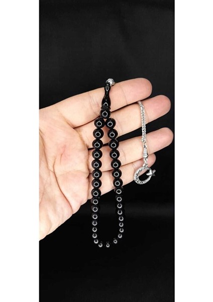 Çubuk Kehribar Tesbih Küre Kesim Siyah Renk T-376 fırsatları