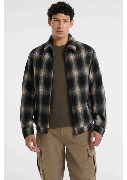 Erkek Yün Karışımlı Bomber Ceket - Çok Renkli modelleri