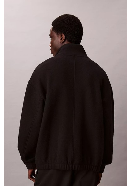 Erkek Yün Karışımlı Polar Ceket - Siyah fiyatları