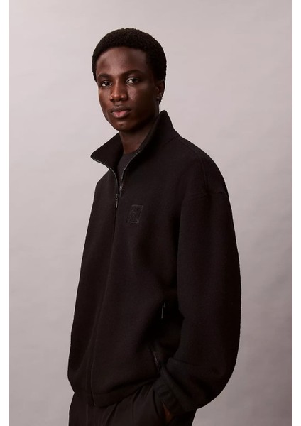 Erkek Yün Karışımlı Polar Ceket - Siyah modelleri