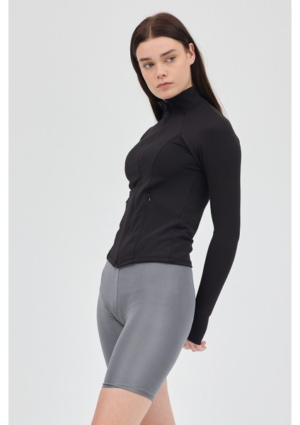 Siyah Fermuarlı Fit Kalıp Spor Sweat 3196 modelleri