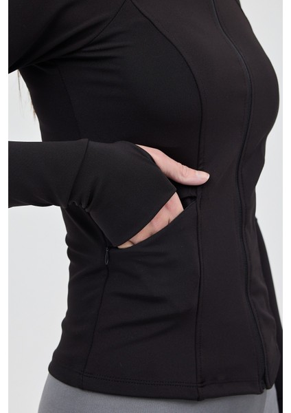 Siyah Fermuarlı Fit Kalıp Spor Sweat 3196 indirimleri