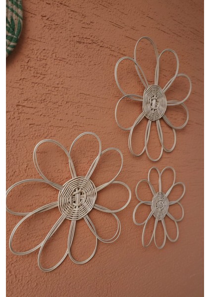 Rattan 3'lü Bohem Duvar Süsü Duvar Tabağı fırsatları