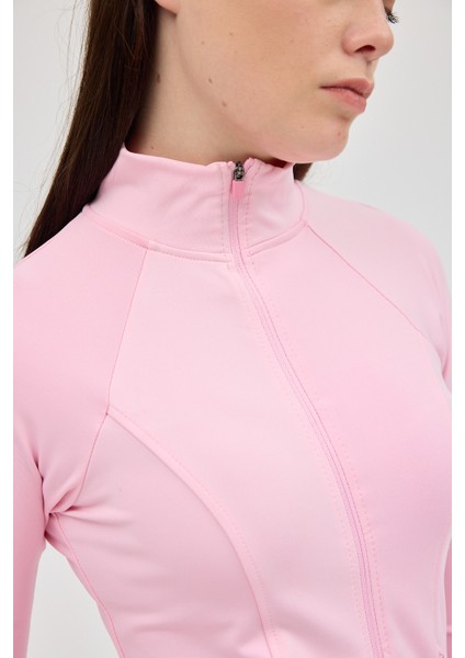 Şeker Pembe Fermuarlı Fit Kalıp Spor Sweat 3196 indirimleri