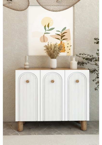 Bohem 90 cm 3 Kapaklı Ayakkabılık – Mdf Mebran Kapaklı Dolap | Vestiyer | Portmanto