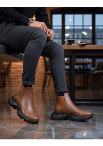 ET0444 Bağcıksız Rahat Yüksek Taban Taba Erkek Spor Yarım Bilek Bot modelleri