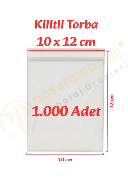 10X12 Cm. Kilitli Torba (1.000 Adet)