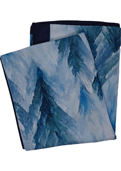 Yeşil Mavi Harmoni Yaprak Desenli Pamuklu Ikili Şal Seti fiyatları