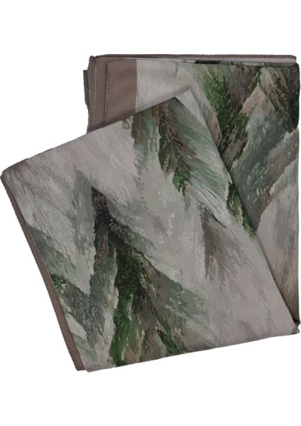 Yeşil Mavi Harmoni Yaprak Desenli Pamuklu Ikili Şal Seti modelleri