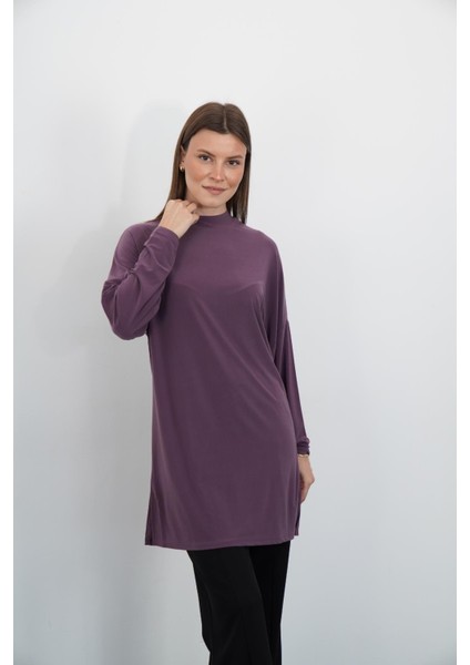 Tesettür Extra Uzun Tunik-Gül Kurusu