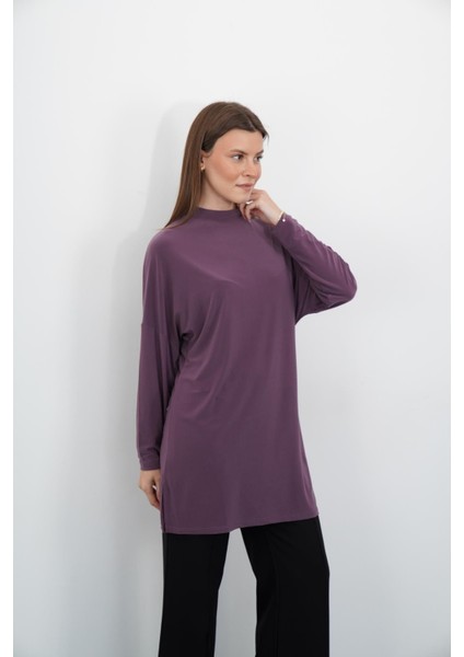 Tesettür Extra Uzun Tunik-Gül Kurusu