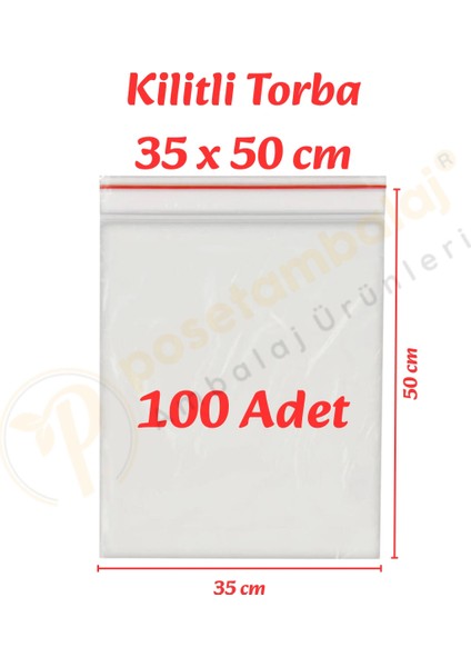 35X50 Cm. Kilitli Torba (100 Adet)