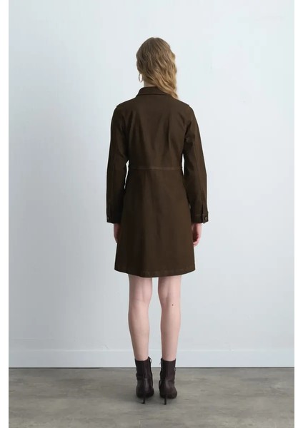 Koton Denim Elbise - Kahverengi indirimleri