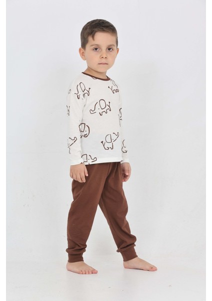 Erkek Çocuk Fil Pano Baskılı Pijama Takım fırsatları