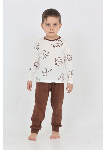 Erkek Çocuk Fil Pano Baskılı Pijama Takım indirimleri