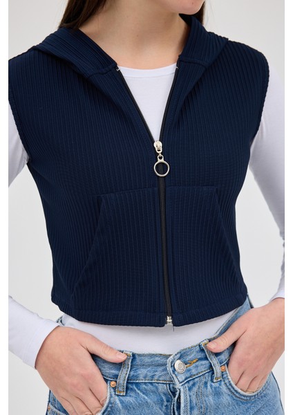 Laci Fermuarlı Sıfır Kol Kadın Yelek 8201A indirimleri