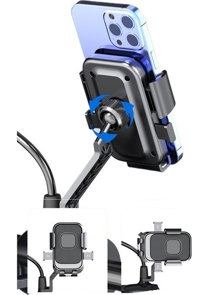 Motosiklet Dikiz Aynası Cep Telefonu Tutucu Açık Hava Sürüşü Darbeye Dayanıklı Bisiklet Navigasyon Tutucu (Yurt Dışından) fiyatları