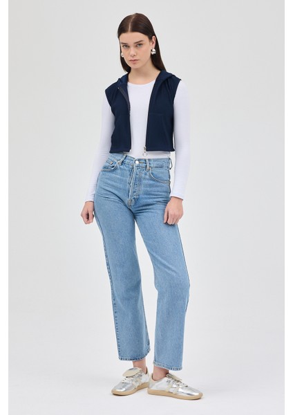 Laci Fermuarlı Sıfır Kol Kadın Yelek 8201A