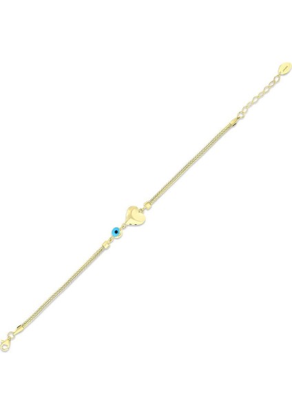 Kalp Figürlü Altın Bileklik - 14K