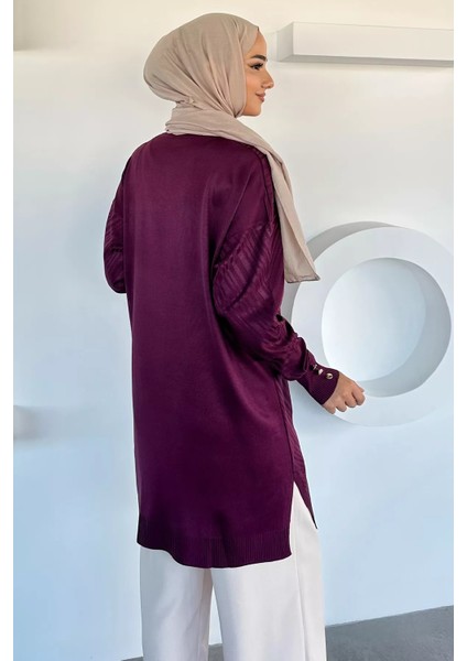 Desenli Ön Düğmeli Tesettür Triko Hırka (M-L-Xl Uyumludur) P-00018882 fırsatları