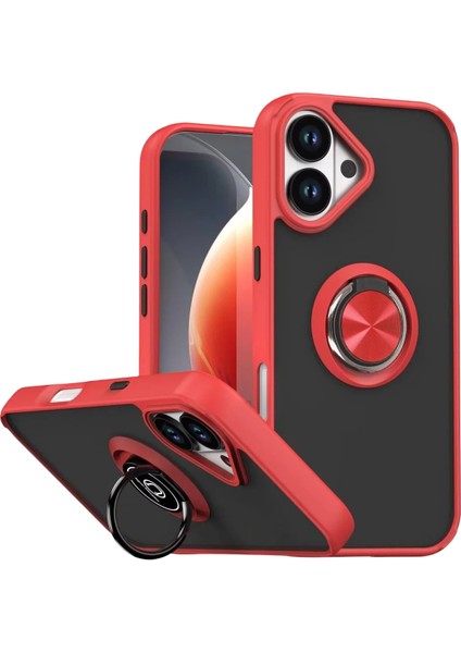 Nrtmsa Newface Apple Iphone 17 Montreal Yüzüklü Silikon Kapak - Kırmızı