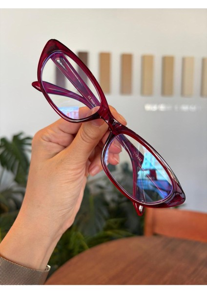 Aventino Bordo Cat Eye Küçük Çekik Minik Retro Mavi Işık Korumalı Gözlük Ekran Gözlüğü fiyatları