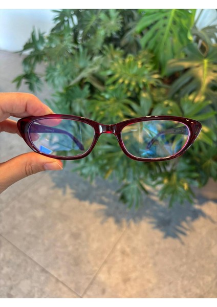 Aventino Bordo Cat Eye Küçük Çekik Minik Retro Mavi Işık Korumalı Gözlük Ekran Gözlüğü indirimleri