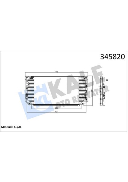 Mtxdpn Klima Kondenseri Corolla 1.6 Si-1.8 Gt Ae 101 92-97 692X342X20 Al/al