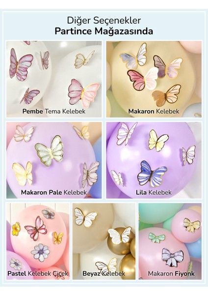 48 Adet Mavi Tema Kelebek Süsleyici Parti Süsü Mavi Kelebek Doğum Günü Süsü Parti Süsleme