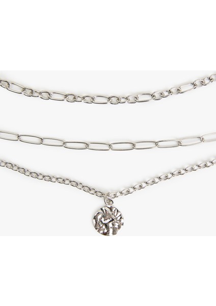 3 Sıra Charm Detaylı Çoklu Zincir Kolye modelleri