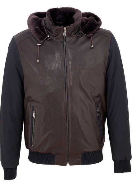 Kahve Hakiki Deri Erkek Hakiki Deri Mont - E23BKM310460-Q9T
