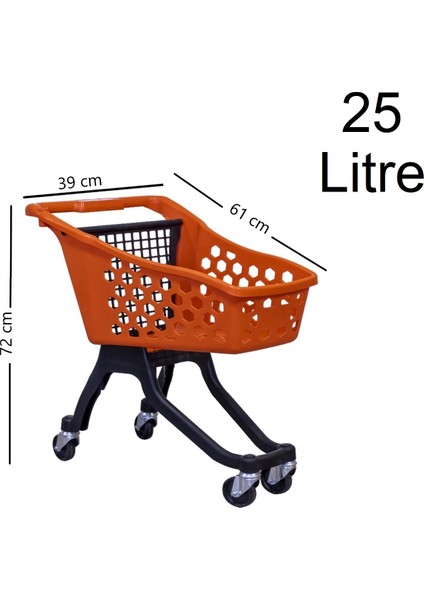 Kartal Plastik Çocuk Market Alışveriş Arabası 25 Litre Kırmızı