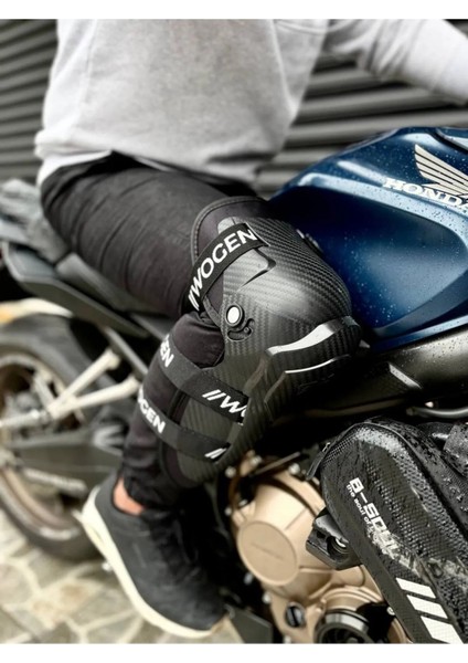 Motosiklet Lüx Dizlik Mafsallı Koruma Carbon Desenli Rahat Kullanım Motorcu Diz Koruyucu indirimleri