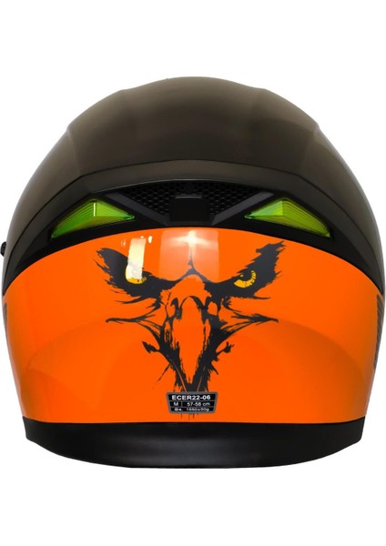 Motosiklet Çene Açılır Kask Ece 22.06 Sertifika Güneş Vizörü Motor Kaskı Eagle Orange fiyatları