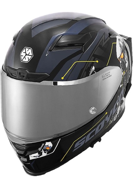 Motosiklet Kask Full Face Ce Yüksek Güvenlikli Motor Kaskı Cyber Edition