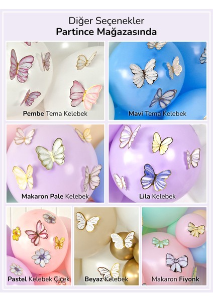 48 Adet Makaron Kelebek Süsleyici Parti Süsü Kelebek Doğum Günü Süsü Kelebek Süsleme