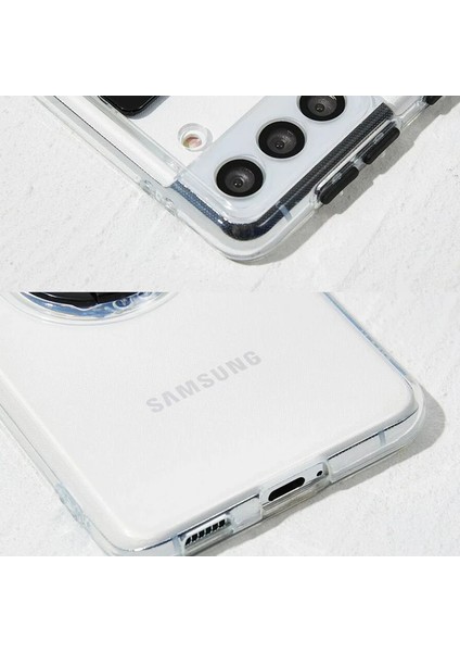Sm Galaxy S22 Kılıf Sürgülü Kamera Lens Korumalı Yüzük Standlı Silikon KILIF-(1903)