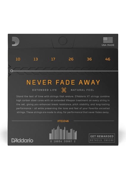 Daddario XTE1046 Elektro Gitar Teli 10-46 Strings Nikel Kaplama Çelik fiyatları